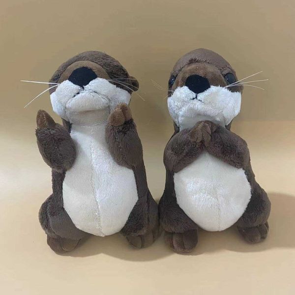 Plush Dolls Eyes closed small otter doll plush toy doll net red pray otter lovers Qixi Valentines Day gift