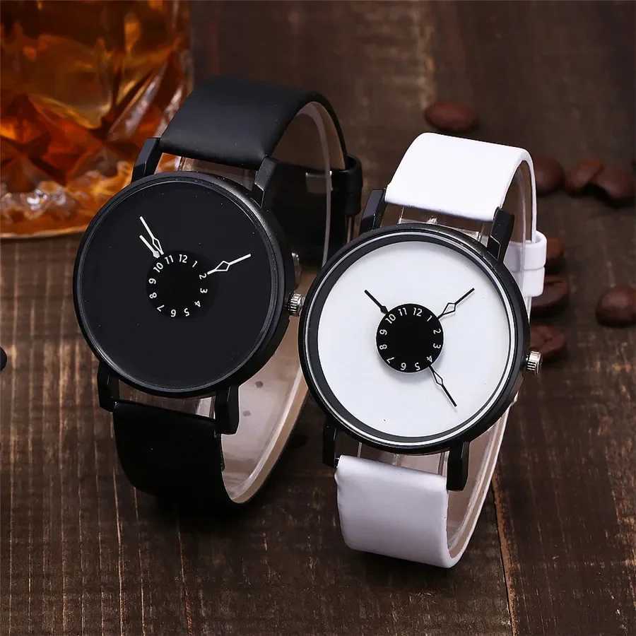 Couple Watch Simple Men Women Casual Quartz Watches Ins Fashion White Black Watches Womens Clock Watch for GirlsX240920