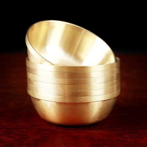 Decorative Plates Copper Tibetan Bowl Buddha Disciples To Supply Water Meditation Mini Brass Cup Home Desk Decor CL250121