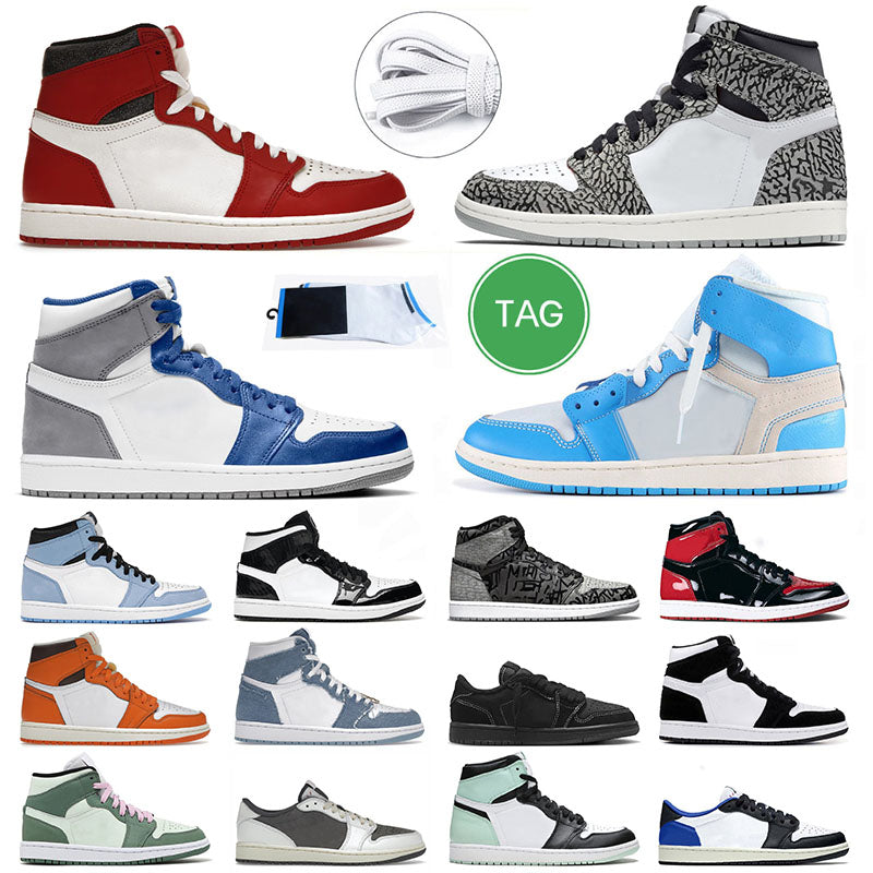 2023 Jumpman 1 1s Basketball shoes for Mens Chicago Lost and Found Shadow High Bubble Gum Cement Starfish Black Phantom Reverse Mocha Low Sneaker Mi