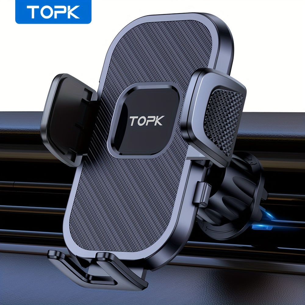 TEMU Topk Car Phone Vent Cell Phone Holder Metal Hook Clip 360° Rotation Release Car Phone Holder For Iphone, , Google, And All Other Smartphones