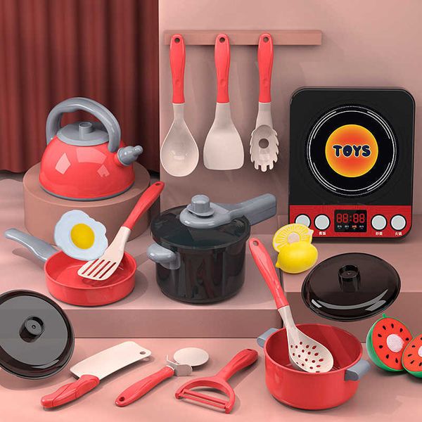 Kitchens Play Food Childrens large kitchen toy set for boys and girls to play with kitchen utensils for babies to cook cut and enjoy simulat