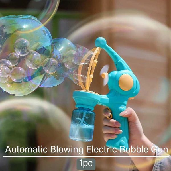 Novelty Games Automatic Bubble Machine Rocket Electric Soap Bubble Gun Boys and Girls Toys Childrens Day Gifts Outdoor Party Game Time Q2411