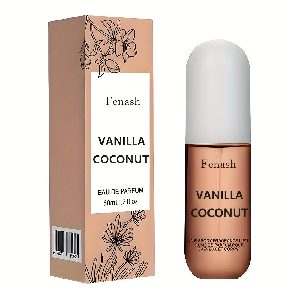 TEMU Luxury Vanilla Coconut Perfume For Women - 1.7oz Elegant Gift Set With Gift Box, Long Lasting Floral Body Spray, Birthday Anniversary Gift For