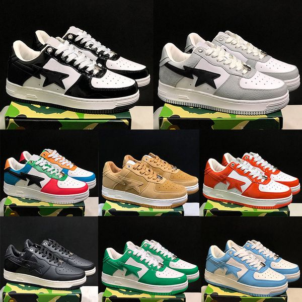 2023 Designer Casual Shoes Low for mens womens Sneakers Patent Leather Black White Blue Camouflage Skateboarding jogging Sports Star Trainer