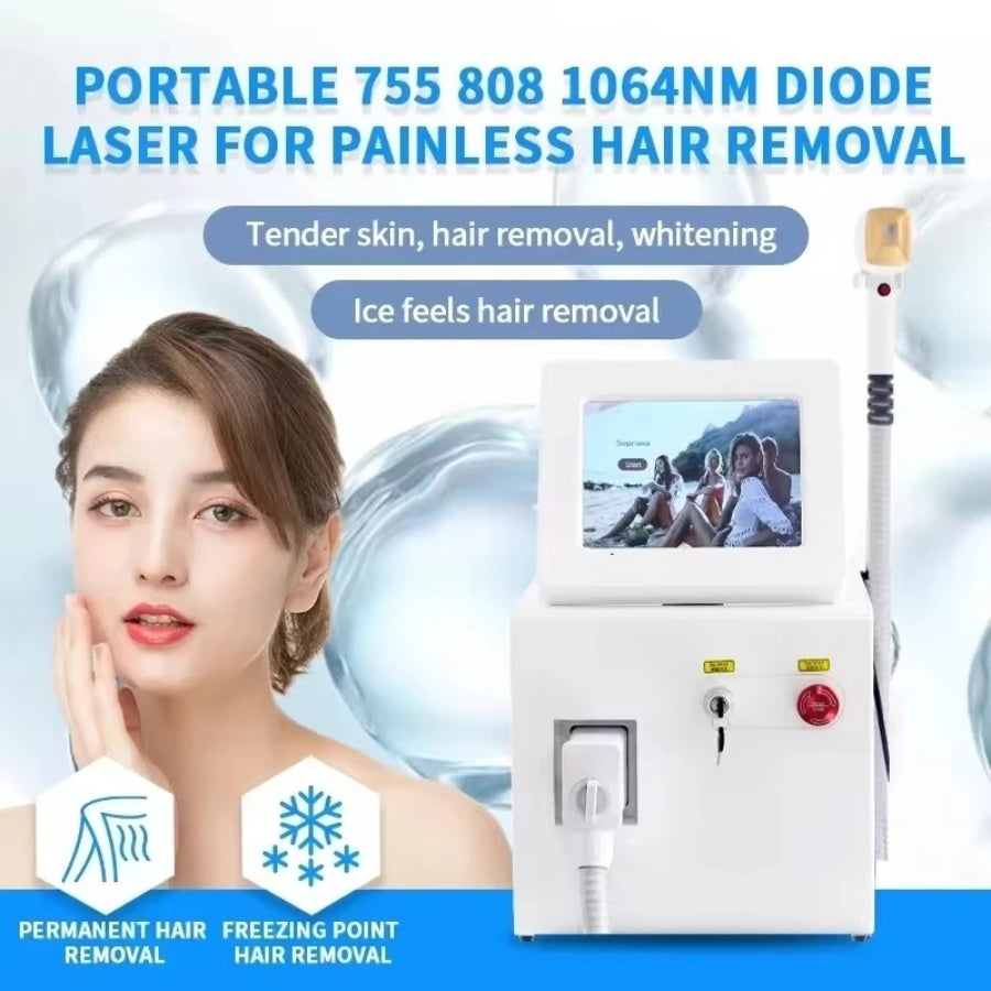 3 Wavelength High Power 808nm 755nm 1064nm Diode Laser Hair Removal Machine 808nm Epilator Device For Salon For Woman