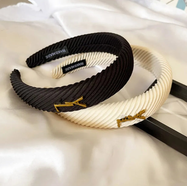 Classic Designer Hand Knitting Womens Headbands Fashion Hair Bands Elastic Letter Headband PU Leather Metal Sports Fitness Headband Head