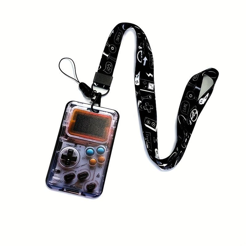 TEMU Retro Gaming With Adjustable Neck Lanyard - 2-slot Id Card & Credit Card Holder, Nostalgic Gaming Icons Design For , Work, School - Durable