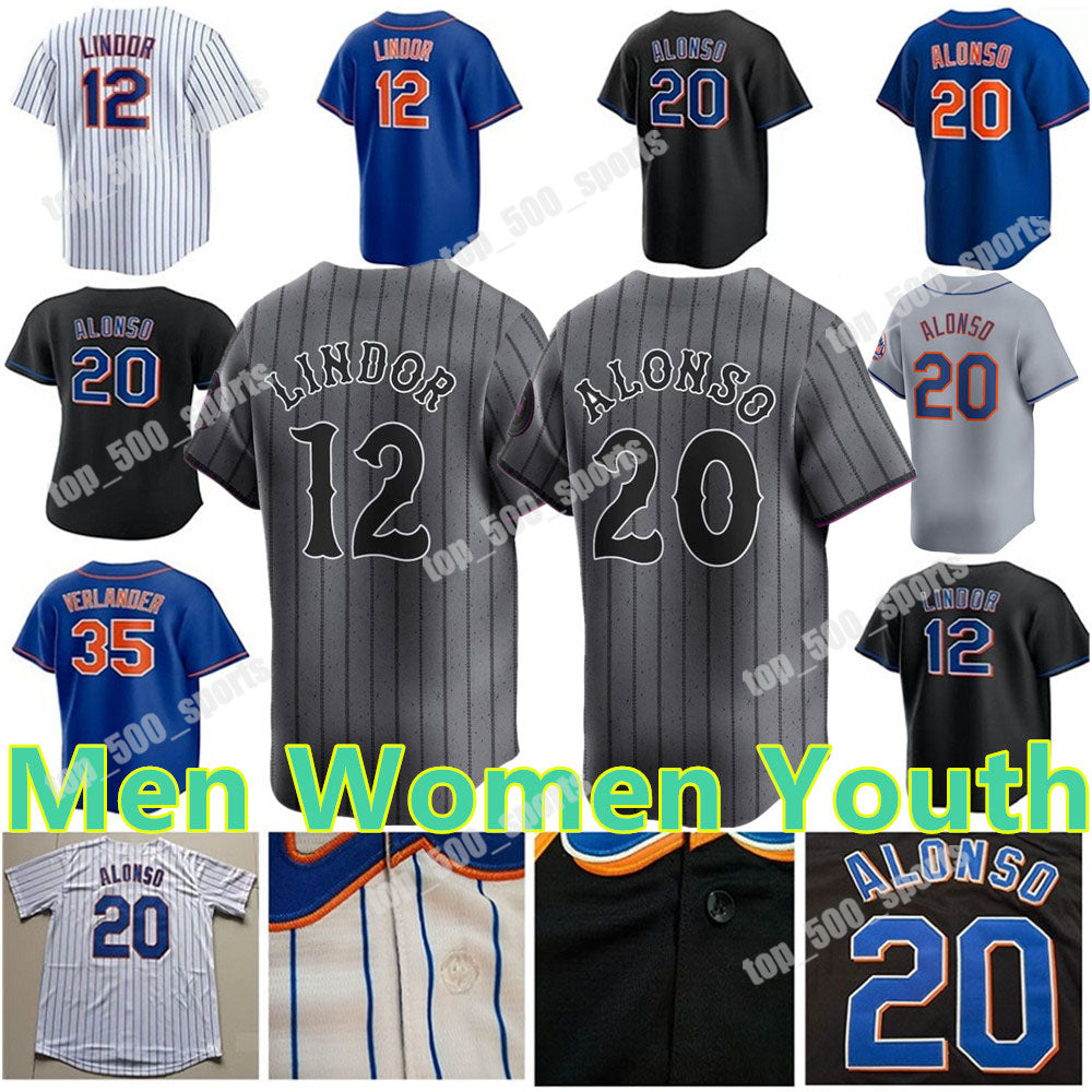 Custom Juan Soto Pete Alonso 4 Francisco Alvarez Jersey Francisco Lindor Brandon Nimmo Edwin Diaz Jeff McNeil Kodai Senga Baseball Men Women Youth
