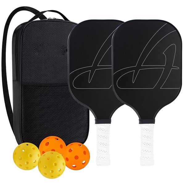 High-Performance Fiberglass Pickleball Paddle for Competitive Outdoors Games 2 Paddle & 4 ball & 1 bag 9911