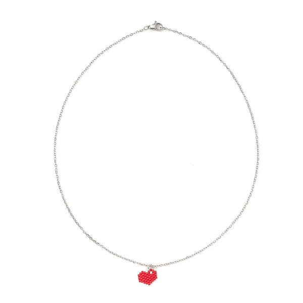 Collares con colgante de corazón de semilla de vidrio