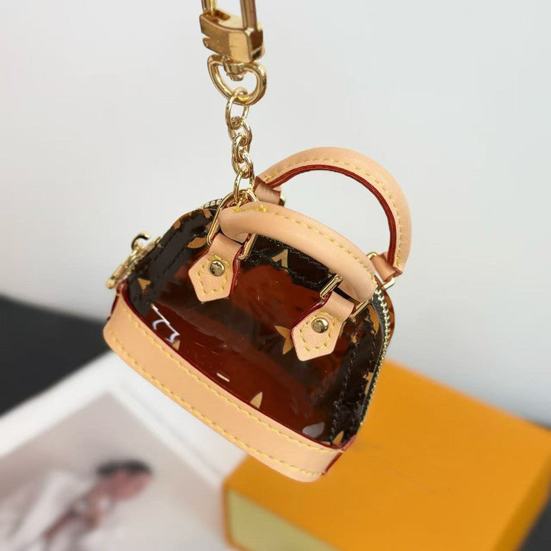 Wireless Headphones Mini Transparent Cherry Micro Almas Bag Charm Letter Keychain Wallet Keyring Designer Earphones Purse Pendant Waist Bag Burger C