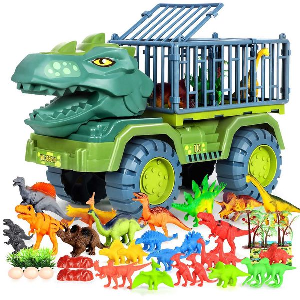 Super Large Inertia Sliding Dinosaur Construction Vehicle Transport Car rannosaurus Rex Baby Crib Toy Set for Boys and Girls Y250108