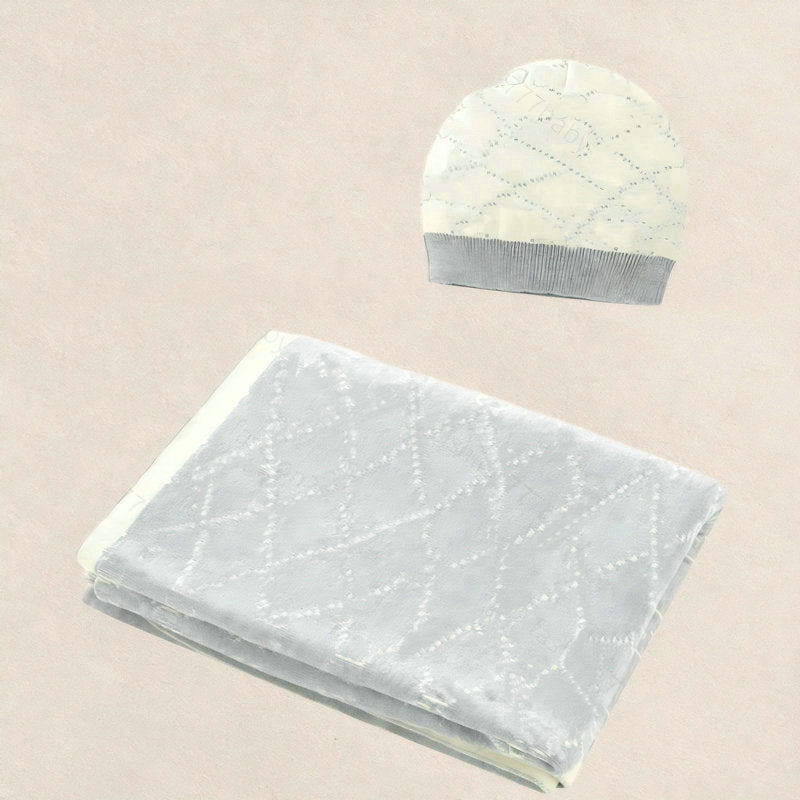 Baby Cotton Blankets hat boy girl children Luxury letter knitted jacquard kids designer car air conditioner blanket hug quilt Swaddling 120X85