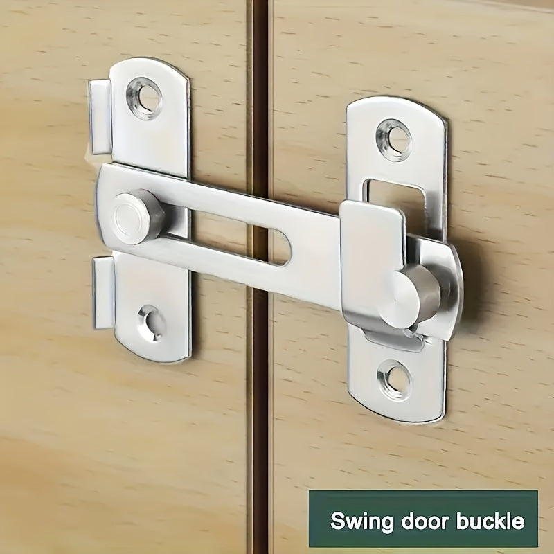 TEMU Heavy-duty Stainless Steel Door Latch - , Durable Safety Swing Door With Key Control, Ideal For Home And Bathroom Security, Door Handles For