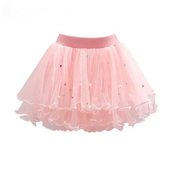 Summer Fashion Kid Girl Mesh Skirts Princess Stars Ballet Tutu Brand Sequin Party Girl Skirt Elastic Clothes 5-12 years W240801