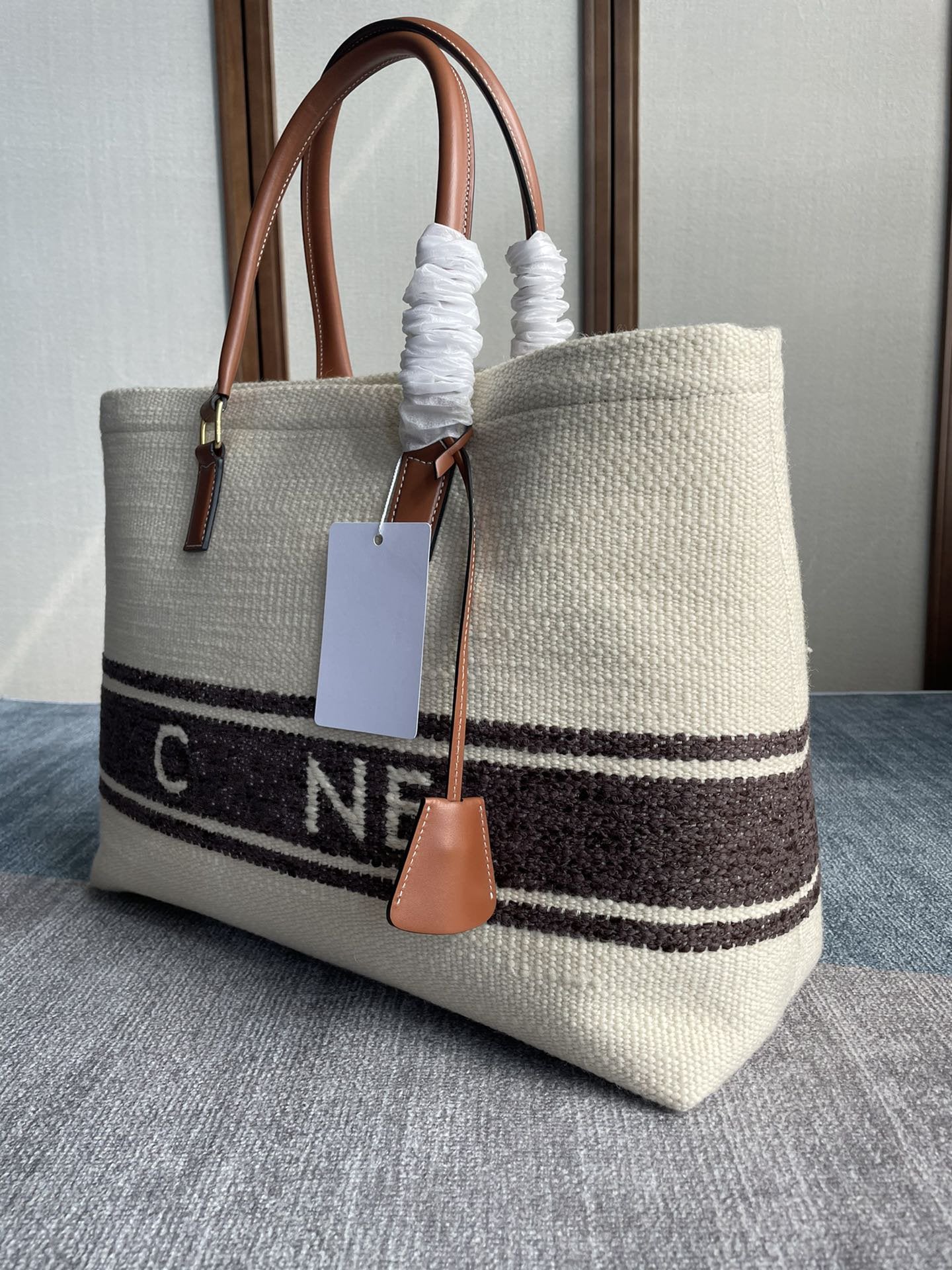7A Original List Super Luxury CABAS Canvas Shoulder Bag Tote Stylish Feminine Luxury Soft Powerful Space Ces Lines Notebook