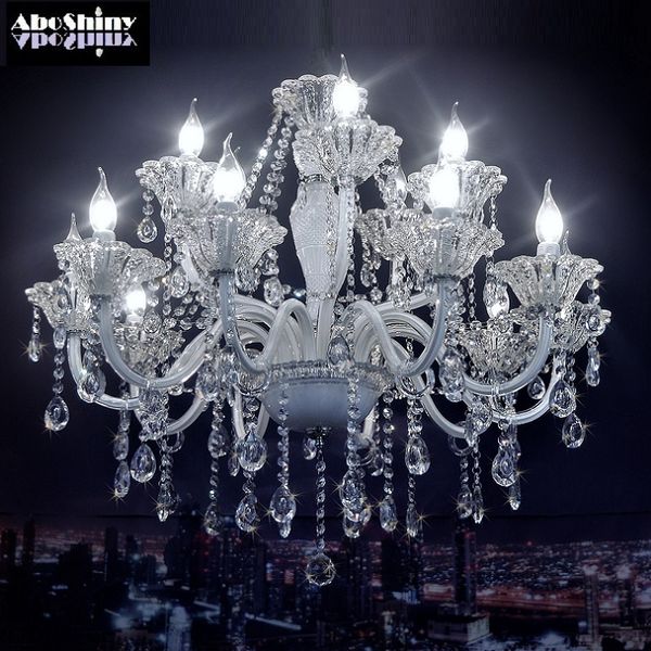 White Chandelier Crystal European Model Luxury Crystal White Modern Crystal Chandelier Lighting Chandelier for bedroom