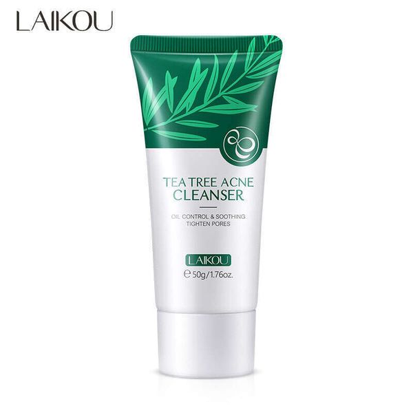 LAlKOU Tea Tree Cleanser Gentle Acne Treatment Blackhead Cleaner Shrink Pore Deep Clean Oil Control Moisturizing Face Skin Care