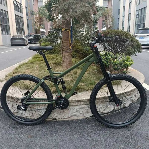 Bikes Kalosse hydraulic brake full suspension 26x17 inches mountain bike 24 speed bike Q241029