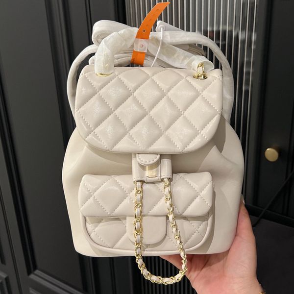 designer backpack bag luxury bags women tote back Classic diamond stripe chain fashion shopp S9971