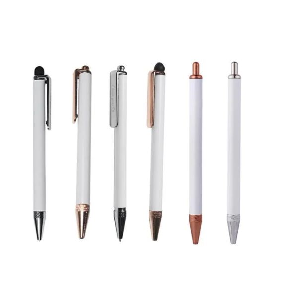 Sublimation Ballpoint Pens Blank Heat Transfer White Zinc Alloy Material Customized Pen School Office Supplies Writing