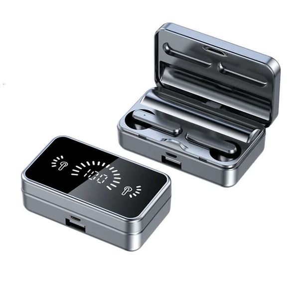 S20 TWS Sports Wireless Headset with 5.3 Mic LED Mirror In-Ear Earbuds-Waterproof for Gaming