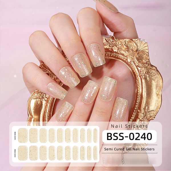 Nail Sticker Shiny Design Full Beauty Stickers for Nails Decals Plain Stickers Women Salon Nail Art
