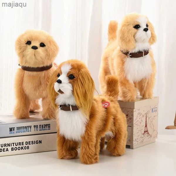 Electric-RC Animals Electronic Plush Cat Robot Dog Toy Walking Barking Golden Retriever Music Sheep Dog Robot Animal Pet Childrens Birthday