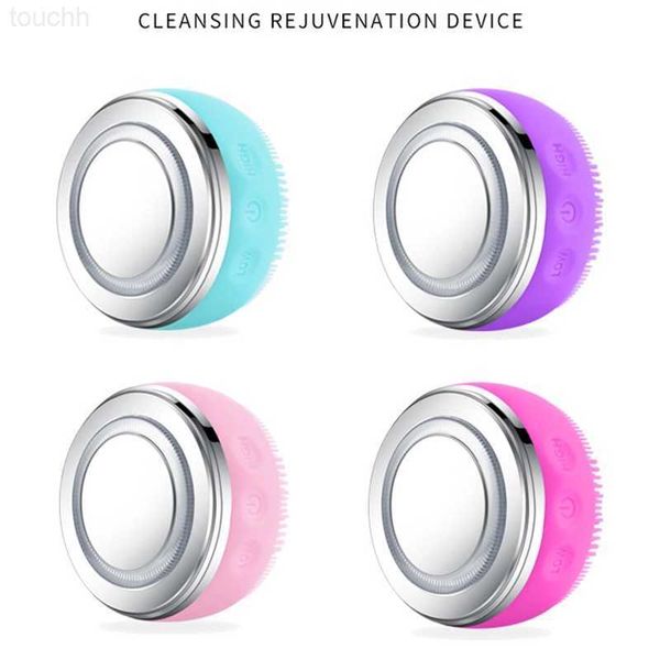 Electric Face Scrubbers Ultrasonic Cleansing Brush Electric Facial Cleaning Brush Silicone Face Massager Beauty Machine Blackhead Remover De