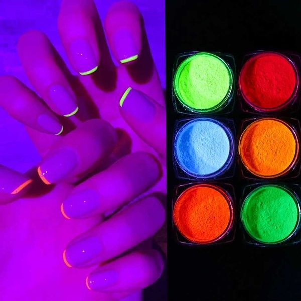 Neon Pigment Powder Nail Glitter Gradient Fluorescent Chre Dust Sequin Manicure Z250115