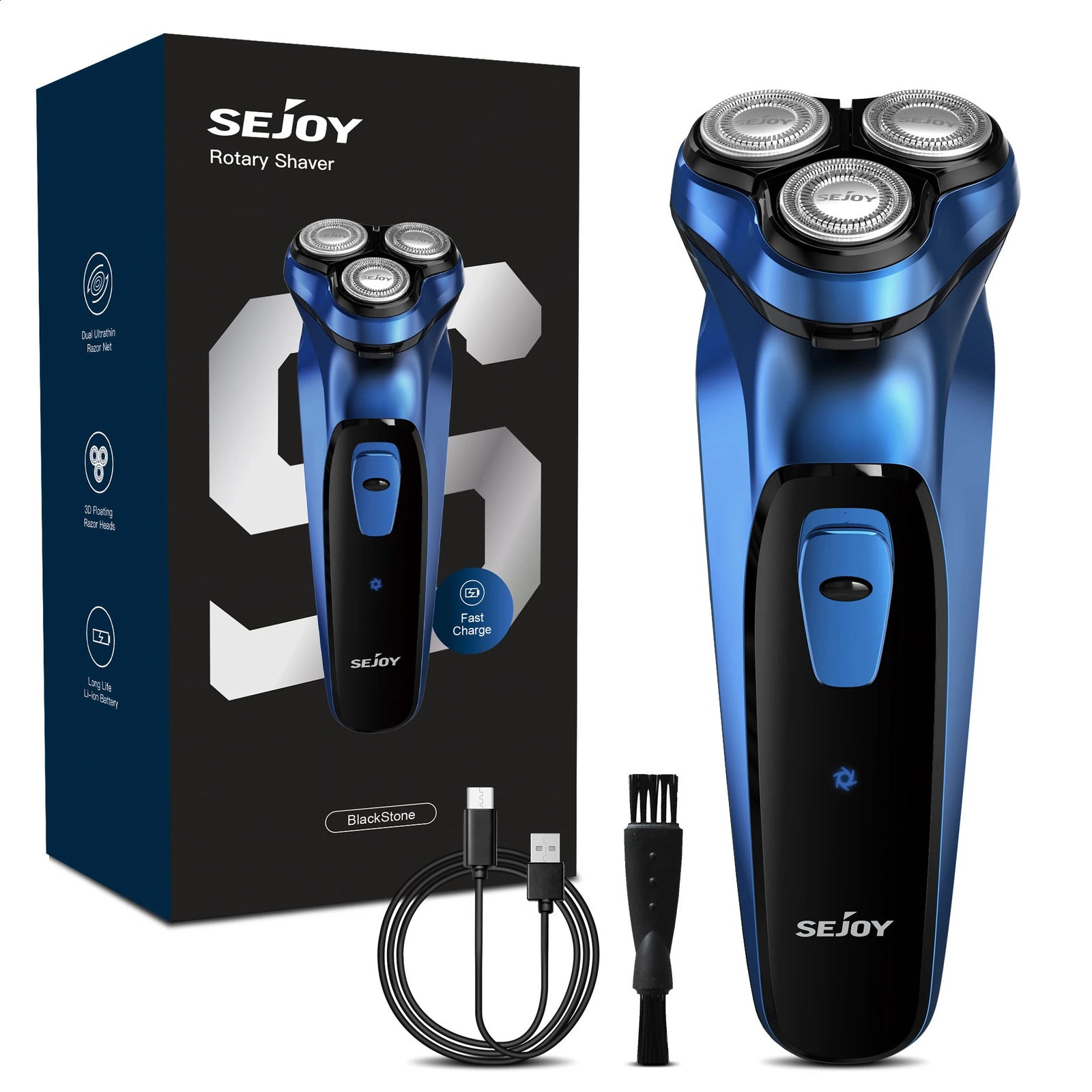 Sejoy 5W Electric Rotary Shavers for men 2 in 1 Razor Rechargeable Hair Trimmer 3D Floating Blade Washable Shaving Beard Machine 240914