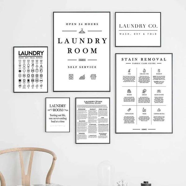 Paintings Laundry Room Wall Decor Laundry Room Signs Canvas Prints and Poster Laundry Icons Art Painting Picture Modern Wall Decoration H250