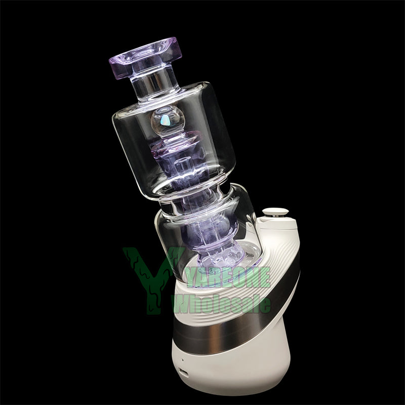 Encased Opal Glass Bubbler Puffco New Peak Pro Attachment, Colored Mushroom Perc Opal Glass Water Topper for Peak All Series Replacements YAREONE Wh