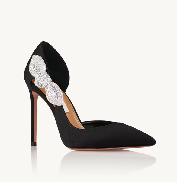 2024S Designer Very Bow Tie Crystal Pump for Woman sandal high heels velvet suede satin pumps pointed toe dress shoes