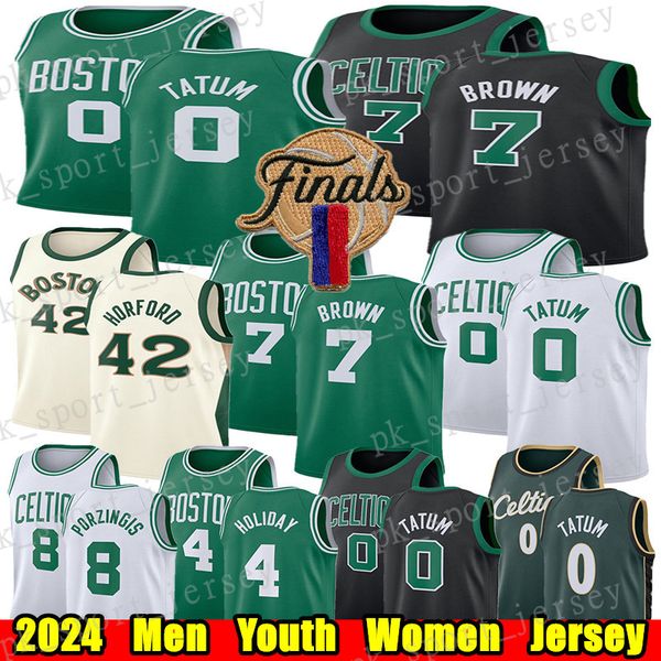 Jayson Tatum Jaylen Brown Basketball Jersey Kristaps Porzingis Jrue Holiday Al Horford Kevin Garnett Paul Pierce Derrick White Men Youth Wom