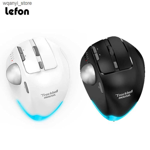 Mice Lefon 2.4G Bluetooth Trackball Mouse Ergonomic Rechargeable 8 Button Rollerball Mice Thumb Control Mouse for PC Computer L240910