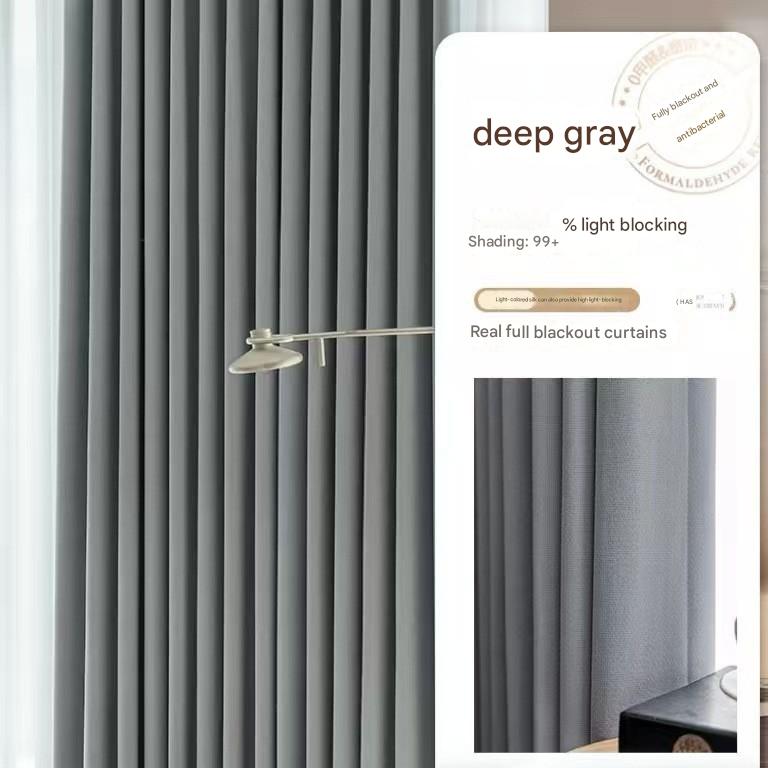 YL-36960 new cotton and linen full blackout curtains bedroom living room bay window thickened sunshade and heat insulation curtain