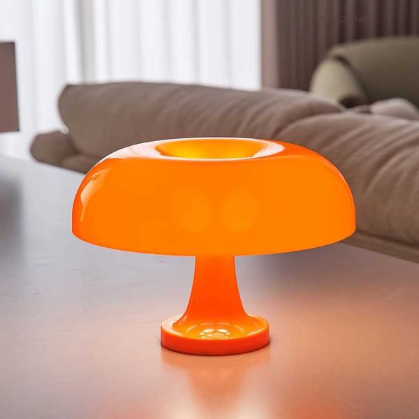 Classic Mushroom Table Lamp Modern Bauhaus Art Table Lamp Bedroom Bedside Lamp Danish Designer Orange Decorative Table Lamp Z250211