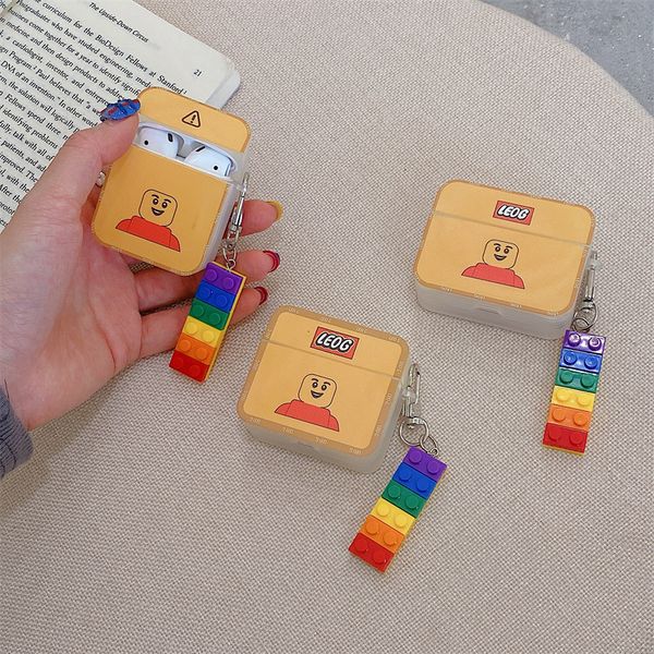 ddmygifts Building block pendant suitable for Pro Bluetooth wireless headphone cover 1-2-3 generation square protective case soft A