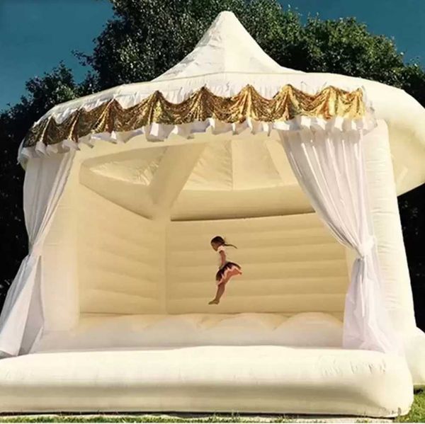 Wedding Bounce House Inflatable Bouncers Bouncy Castle With Tent Moonwalks Jump Bouncer Air Bed For Kids And Adults