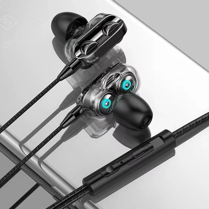 TEMU Wired 3.5mm Jack Headset 6d Stereo Heavy Bass Music Earphones With Mic Gaming In-ear Earbuds, Gifts For Men, Christmas Gifts