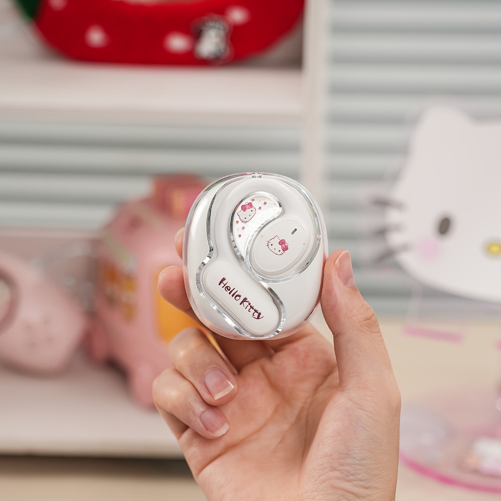 TEMU Hellokitty Kuromi Melody Wireless Bluetooth Headphones Open Earbuds Sports Music Ows Headphones High Quality Long Headphones Hifi For Outing