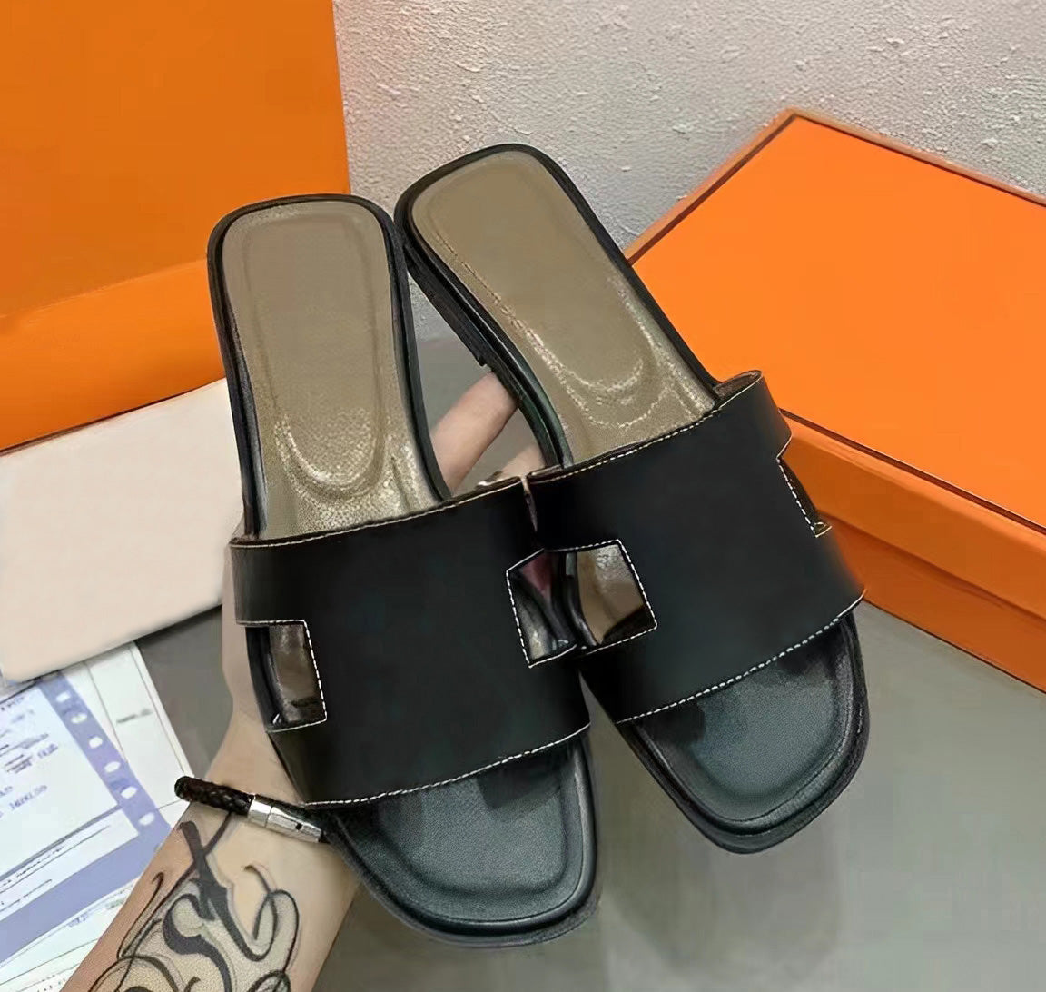 Designer women&#039;s sandals, flat shoes, classic multi-color slippers, flower summer beach sandals, suede rubber leather slippers, women&#039;s bo