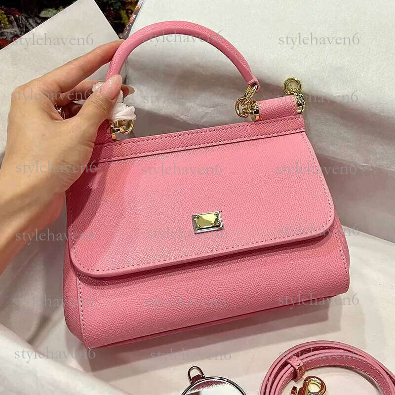 Mirror Quality designer purse Sicily bag Women Designer Handbag Top Handle Flap Genuine Leather Womens Bag Cross Body Daily commuting Versatile 20cm