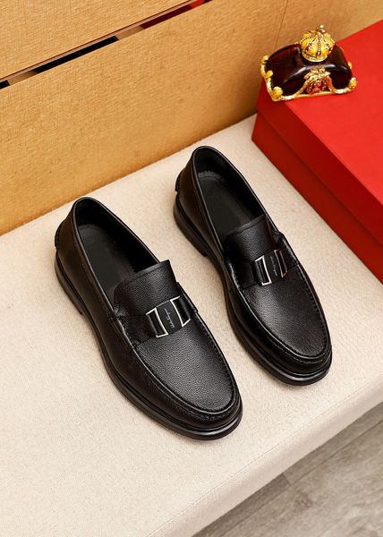 2023 Men Fashion Dress Shoes Brand Genuine Leather Business Office Work Formal Loafers Male Brand Designer Party Wedding Flats Size 38-45