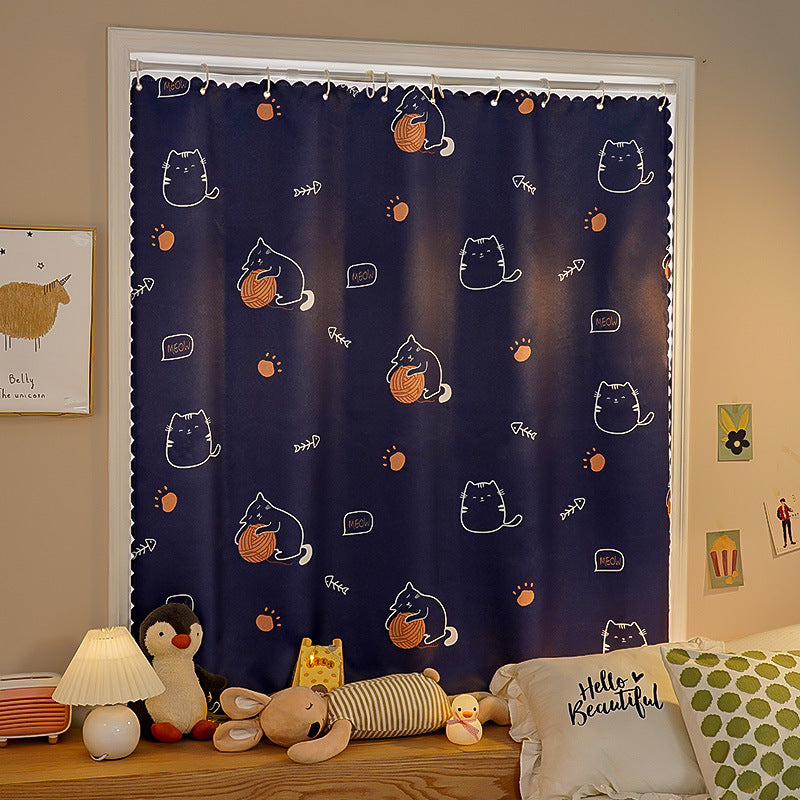 YL-37084 Digital printed fabric shower curtain waterproof thick bathroom partition curtain with hooks