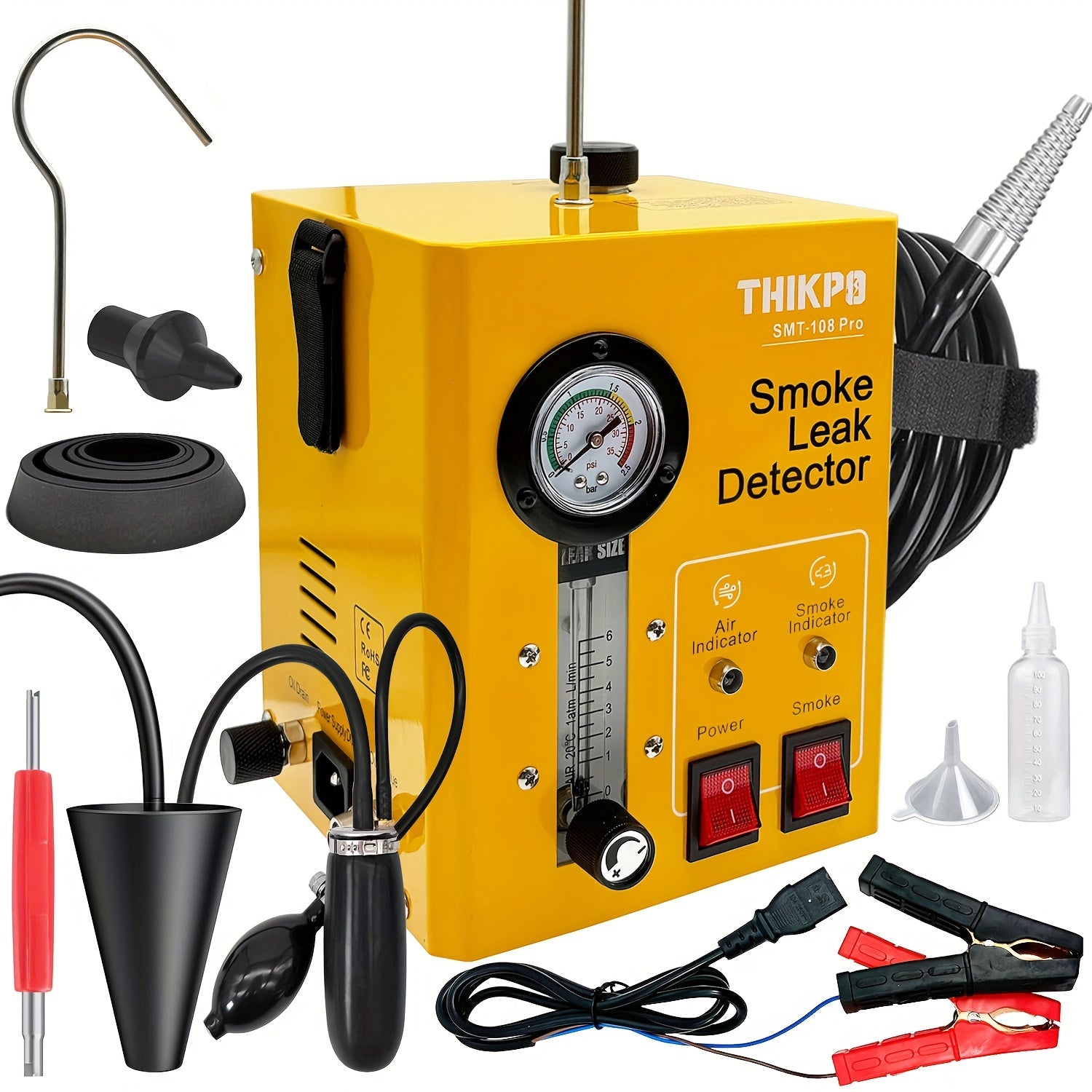 TEMU Smoke Machine Automotive With Built-in Air Compressor, Professional Smoke Leak Detector For Car, Diagnostic Leak Tester Tools For Evap, Vacuum,