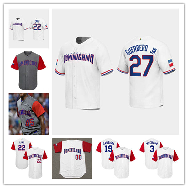 Dominican Republic 2023 World Baseball Classic WBC Jerseys Jose Ramirez Julio Rodriguez Juan Soto Vladimir Guerrero Jr Rafael Devers Manny Machado S