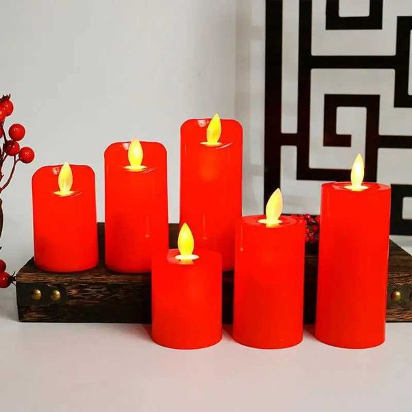 Mobile Candle Red Battery Power Flashing Candles Fake Candles Christmas Wedding Center LED Home Candles W250110